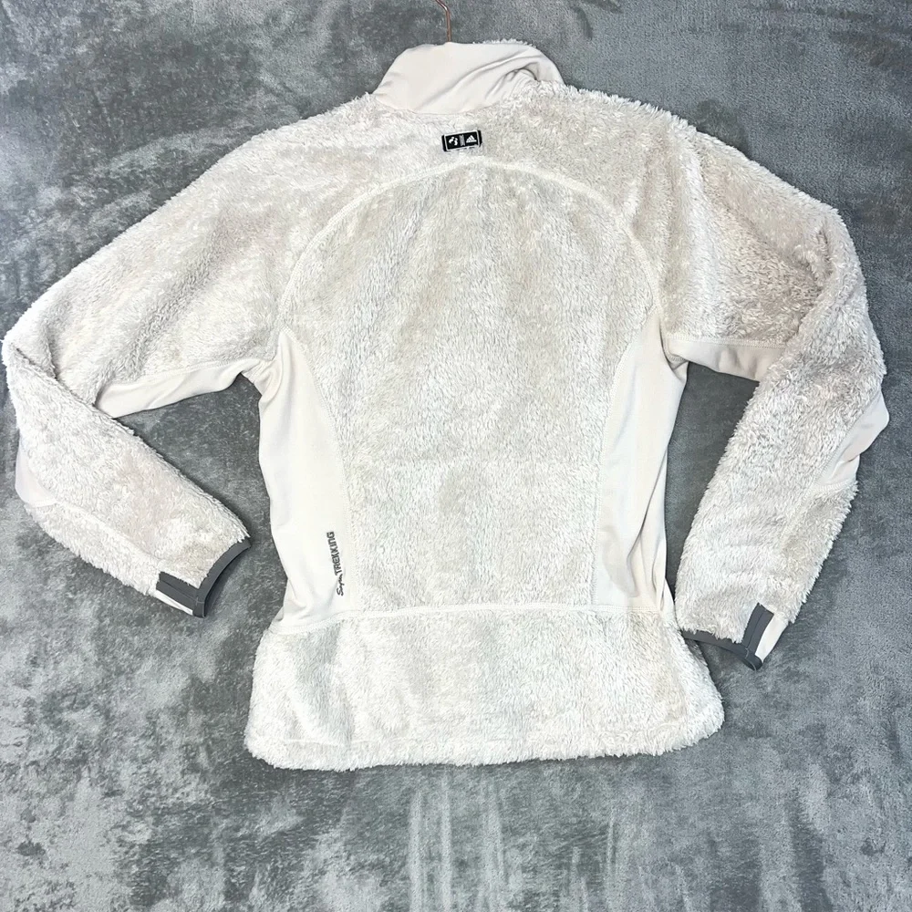 Adidas ClimaWarm Sherpa Fleece Jacket‎ Off-White Gray Women’s M